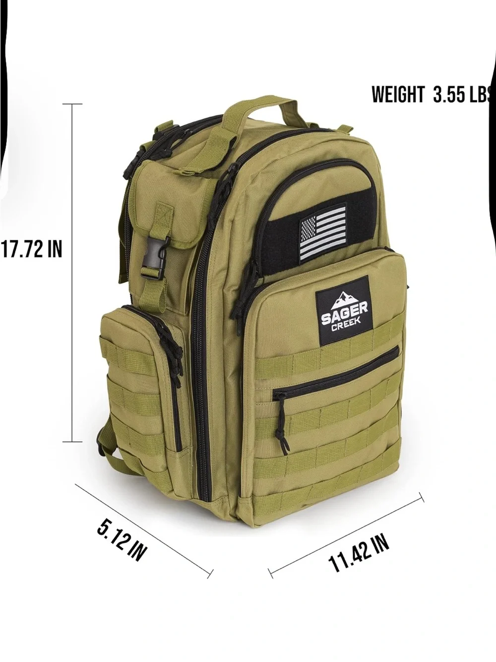 Tactical Olive Green Men's Diaper Bag Backpack by Sager Creek